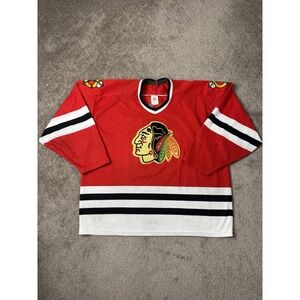 Vintage Mens Hockey Jersey 90s CCM CHICAGO BLACKHAWKS NHL  #15 D.GUTTMAN Size XL